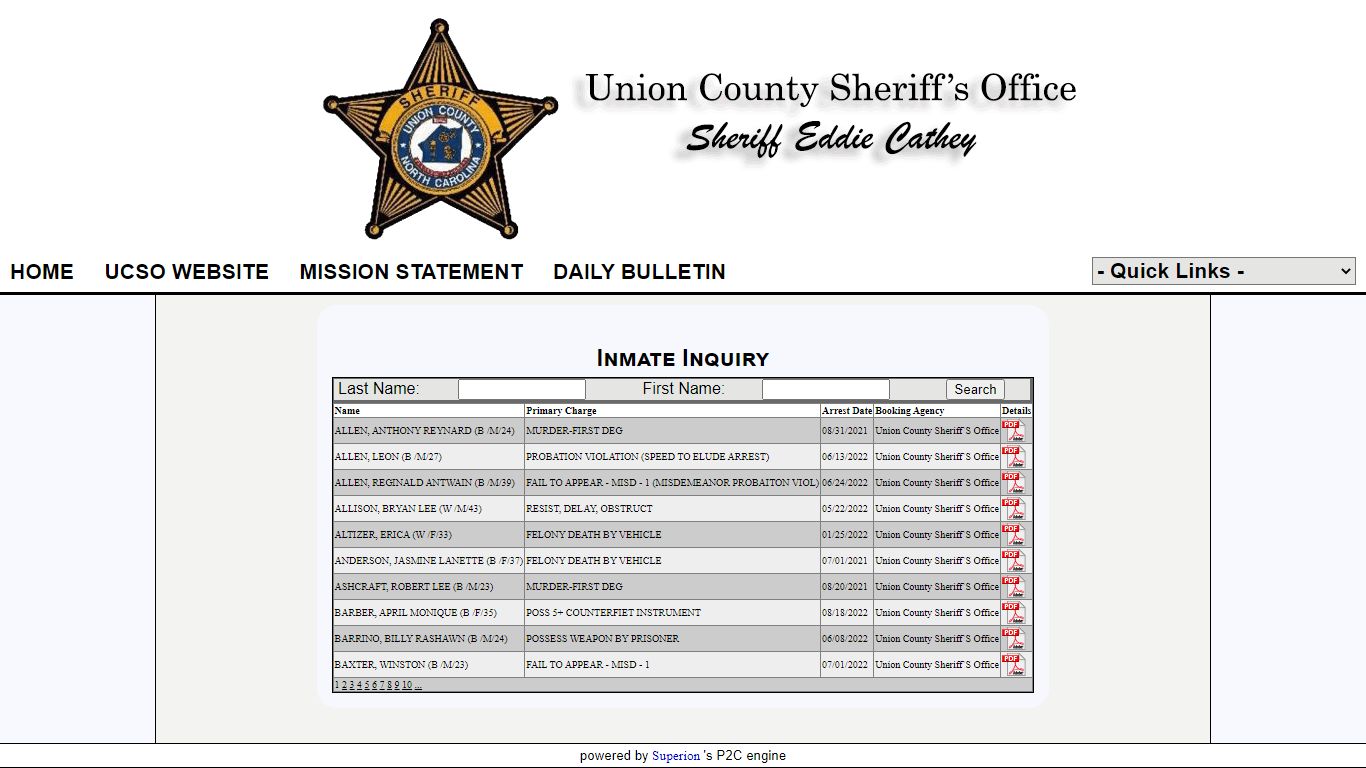 Union County Sheriff Office P2C