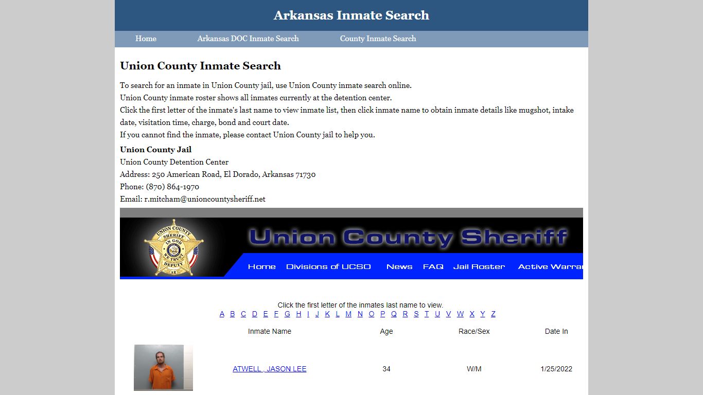 Union County Inmate Search